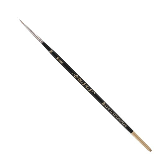 New York Central Oasis Synthetic Brush - Round #2X0 - Handmade in Germany, Professional Watercolor Brushes with Ergonomic Handle, Soft, Absorbent Bristles for Artists - size: Round #2X0