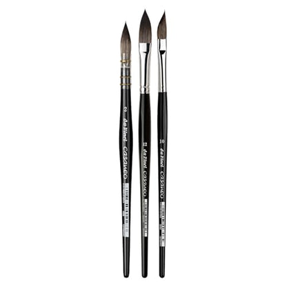 da Vinci Brushes 4250DV Watercolor Brush Set, Quill Size 2, Slant Size 10, Oval Size 12, Black 3 Each - style: Casaneo Watercolor Snap Box Set