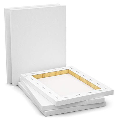GOTIDEAL Stretched Canvas, 16x20 Inch Set of 5, Primed White - 100% Cotton Artist Canvas Boards for Painting, Acrylic Pouring, Oil Paint Dry & Wet Art Media - color: White, size: 16"x20"