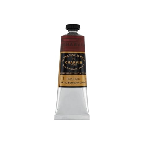 Charvin Extra Fine Professional Acrylic Paint - Burgundy, 60ml Tube, Triple-Milled, Lightfast Pigments, Open Stock Artist Acrylic Paints in Nature-Inspired Hues - color: Burgundy, size: 2.02 Fl Oz (Pack of 1)