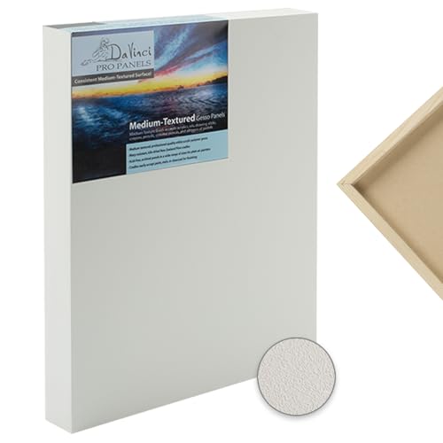 Da Vinci Pro Medium Textured Gesso Panel -4x12-7/8" Depth Wood Panel for Painting - Accepts Mediums Like Canvas - for Oils, Acrylics, Mixed Media, Pastels & Drawing Sticks - size: 4x12"