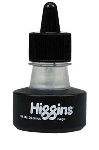 Higgins Dye-Based Drawing Ink, Indigo, 1 Ounce Bottle (44117) - color: Indigo