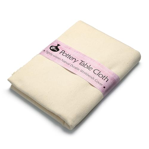 Pottery Tablecloth-Heavy Duty Linen Cotton Blend, 62x39 Inches, High Absorbency Textured Surface for Pottery Making, Oil Painting, Various Handmade Crafts (1PCS) - color: Pottery Tablecloth-1pc