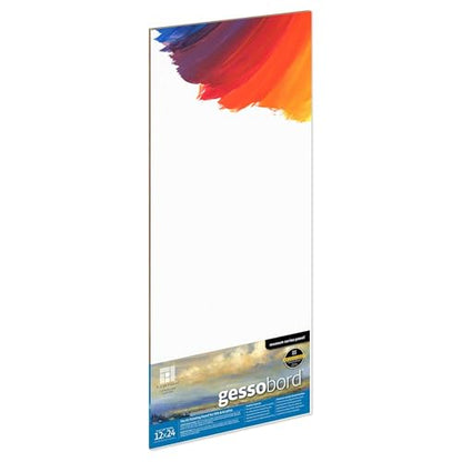 Ampersand Art Supply Museum Series Gessobord | 12x24 | 1/8" Flat Profile | Gesso Wood Painting Panel for Oil and Acrylic Paint & Mixed Media | Canvas Panel Alternative in Professional Art Supplies - size: 12" x 24", style: 1/8 Inch Depth