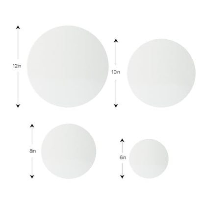 TRANSON 4 Sizes Round Shaped Stretched Canvas Primed Ready for Painting - size: Round 4PCS