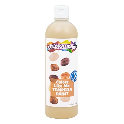 Colorations Washable Multicultural Paint - Color Like Me, 16 fl oz bottle, Caramel skin color, Kids, Art Supplies, diverse, skin tones, multi-ethnicity, colors from around the world - color: Caramel