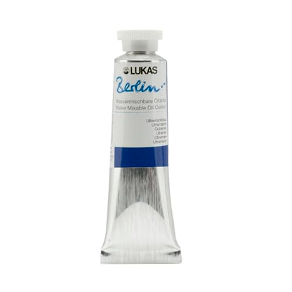 Lukas Berlin Pro Artists Water Mixable Oil Paint 37 ml Tube Ultramarine, Water Soluble, Lightfast Pigments, Quick Drying, Easy Clean-Up, Eco-Friendly, Professional Quality, 40 Color Range - color: Ultramarine, size: 1.25 Fl Oz (Pack of 1)