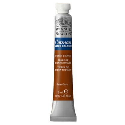Winsor & Newton Cotman Watercolor Paint, 8ml (0.27-oz) Tube, Burnt Sienna - color: Burnt Sienna, style: 0.27-oz Tube