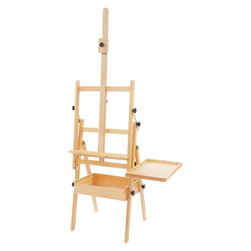 French Easel, Plein Air Painting Easel, Foldable H-Frame Easel Stand for Painting Adult, Studio Art Beech Wood Easel, All-in-One Art Painting Kit for Artists, Beginners, Holder up to 36''