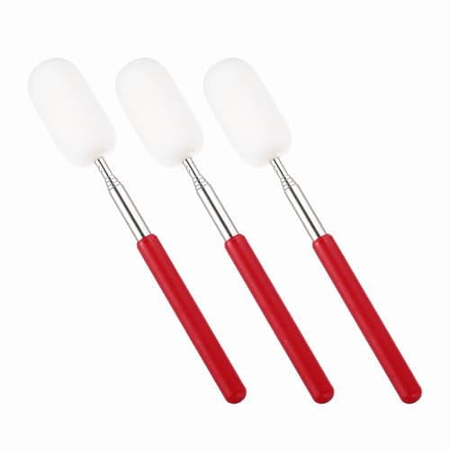 PATIKIL 29.5" Telescoping Sponge Stick for Pottery, 3Pcs Retractable Ceramic Pottery Clay Sponge Tool for Removing Excess Water from Tall and Narrow Pottery,White/Red(1.18"W) - color: White/Red, size: 1.18"