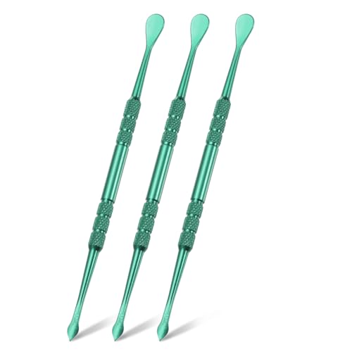 MECCANIXITY 3 Pcs Wax Carving Tools Stainless Steel 4.6 Inch Double-Headed Wax Carving Sculpting Tools for Modeling Sculpting Shaping, Green - color: Green
