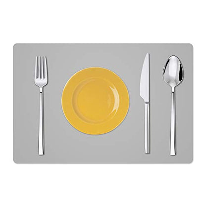 Silicone Placemats, Food-Grade Non-Slip Waterproof, Dining, Stain Resistant, Countertop Protector, Kitchen Counter Mat, Heat Resistant, Baking mat Dishwasher Safe (23.6"×15.7"-1pack, Gray) - color: Gray, size: 23.6"×15.7"-1pack