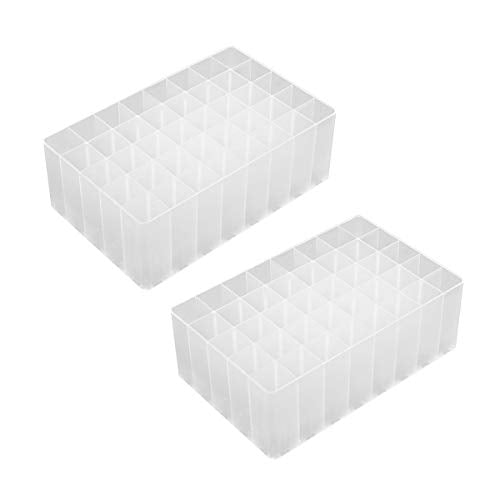 Chris.W 2 Pack 40-Slot Art Markers Pen Holder Desk Stand Organizer Storage Tray Marker Empty Storage Pack(Clear) - color: Clear