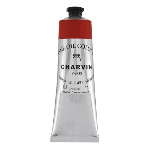 Charvin Extra Fine Oil Paint 150 mL Tube Carmine – Professional Artist Oil Color, Archival Quality, Smooth Finish, Nature-Inspired Tone - color: Carmine
