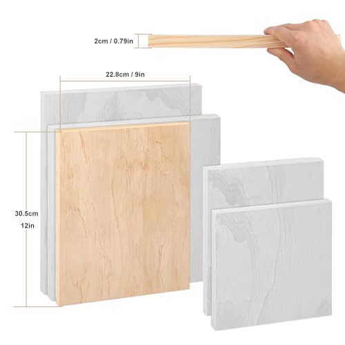6 Pack 9 x 12 Inch Unfinished Wood Panels, Wooden Panel Boards for Painting, Crafts, and Home Decor - size: 6 Pack 9 x 12 Inch