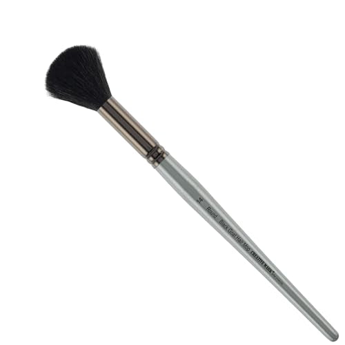 Creative Mark Goat Hair Mop Brush - # 14 Round, Natural Goat Hair for Watercolor, Oil, Acrylic & Makeup Blending – Ultra‑Soft Black Hair – Short‑Handle, High‑Absorbency Artist Mop - color: Black, size: # 14