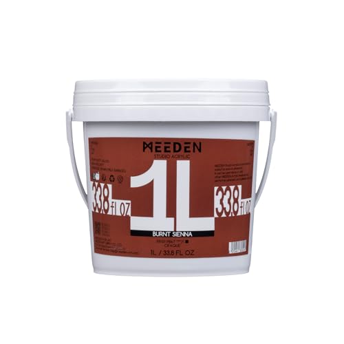 MEEDEN Burnt Sienna Acrylic Paint: 1 L /33.8 oz Heavy Body Gloss Non-Toxic - Thick Red Paints for Canvas Crafts Painting - color: Burnt Sienna - 1L