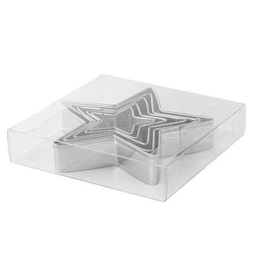 MrCookie Star Cookie Cutters Set,5pc Thickened Stainless Steel. | Sturdy stainless steel,food-grade.5 sizes 1.57-3.74in.For cookies,sandwiches,holiday.