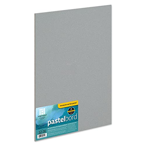 Ampersand Museum Series Pastelbord for Pastels, Charcoal, Pencils and Ink, Gray, 1/8 Inch Depth, 12X16 Inch (PB12) - color: Gray - 1/8 Inch Depth, size: 12" x 16" - Pack of 1