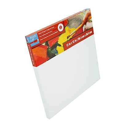 Artist's Loft 12" x 12" Level 2 Gallery Wrapped Traditional Canvas - Archival, Acid Free Cotton Canvas for Paint, Acrylic, & Oils - Bulk 12 Pack - size: 12 x 12