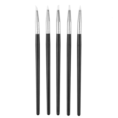 Culnflun 5 Pcs Silicone Clay Shaper for Craft, Pottery Sculpting Tools with Soft Brush Pens for Carving Smoothing Shaping DIY Craft Art