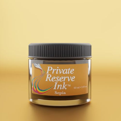 Private Reserve Premium Fountain Pen Ink, 60ml Bottle, Sepia | Premium fountain pen ink with smooth flow, rich color, and reliable everyday writing performance. - color: Sepia