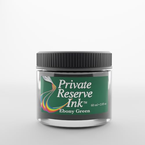 Private Reserve Premium Fountain Pen Ink, 60ml Bottle, Ebony Green | Premium fountain pen ink with smooth flow, rich color, and reliable everyday writing performance. - color: Ebony Green