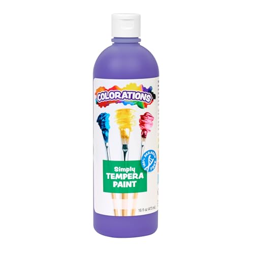 Colorations Paraben-Free Tempera Paint for Kids - Violet, 16 Ounce Bottle, Non-Toxic and Made in The USA - color: Violet