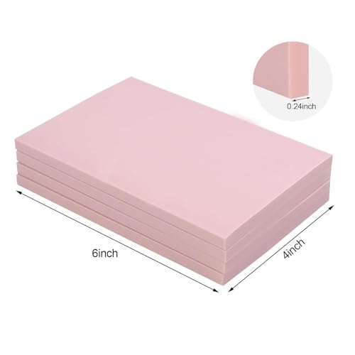 Colaxi Rubber Carving Blocks, 4 Pieces Pink Soft Blank Stamping Blocks for Stamp Making, Scrapbooking and DIY Art