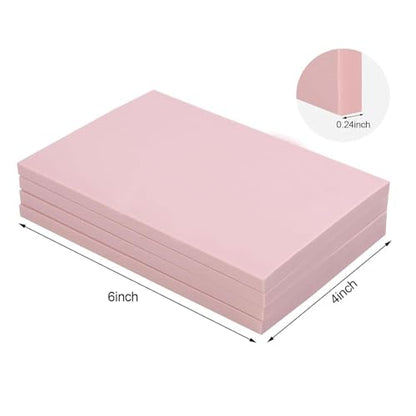 Colaxi Rubber Carving Blocks, 4 Pieces Pink Soft Blank Stamping Blocks for Stamp Making, Scrapbooking and DIY Art