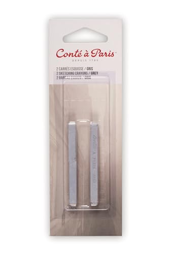 Conté à Paris Sketching Carré Crayons, 2 Pack, Grey (2457) - style: Grey
