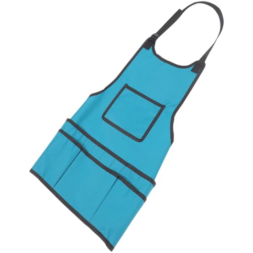 Gardening Apron with Back Multi-pocket Tool Storage Sleeveless Work Apron for Men and Women Sky-blue Suitable for Gardeners Artists and Architects