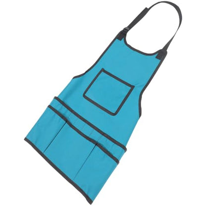 Gardening Apron with Back Multi-pocket Tool Storage Sleeveless Work Apron for Men and Women Sky-blue Suitable for Gardeners Artists and Architects