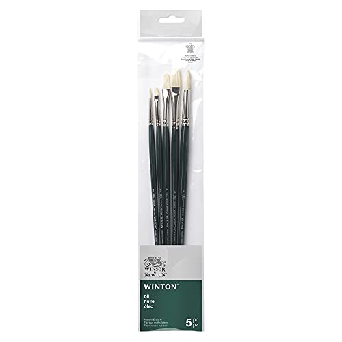 Winsor & Newton Winton Oil Brush, Long Handle, 5 pack - style: 5 Pack - Short Handle