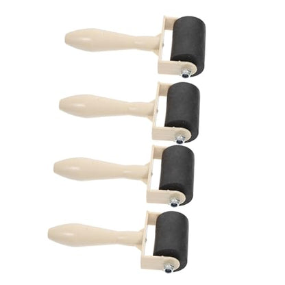 COOPHYA 4Pcs Rubber Roller Set for Children Ink Roller for Printmaking Handheld Crafting Tool for Boys and Girls for Art Projects and DIY Activities
