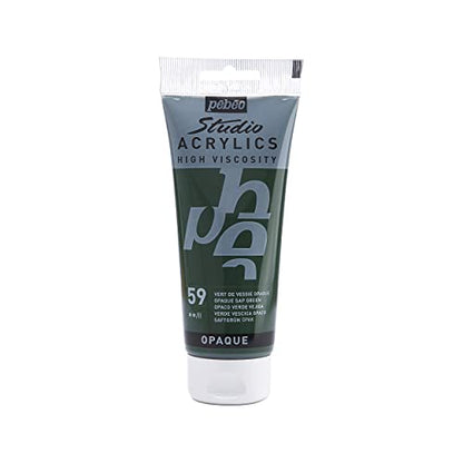 Pebeo - Acrylic Fine Studio Acrylics - Opaque Sap Green - Opaque Sap Green 100ml/3.38oz - color: Sap Green