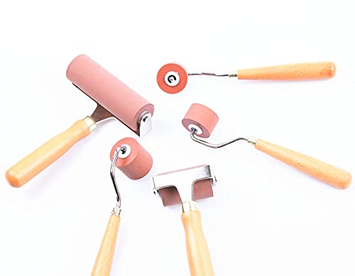 BANLTRE Rubber Brayer Roller for Printmaking, Ideal for Anti Skid Tape Construction Tools, Print,Craft Stamping Brayers for Wallpapers and Scrapbooks (0.8") - size: 0.8"