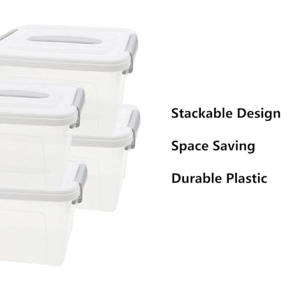 Plastic Bin with Lid, 1PCS Transparent Storage Box Office Container with Lids Platic Hangers Office Storage Bins Clothes Hangers Wardrobe Sundries Organizer - size: 25*18*14cm/9.84*7.08*5.5"