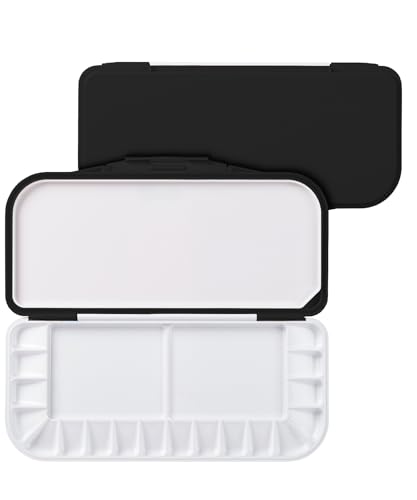 Mr. Pen- Airtight Watercolor Palette with Lid, 18 Wells & 2 Mixing Areas | Lightweight Sealing Paint Palette for Travel, Painting, Watercolor Mixing, Art Class and Studio Use - color: Black, size: 1 Pack
