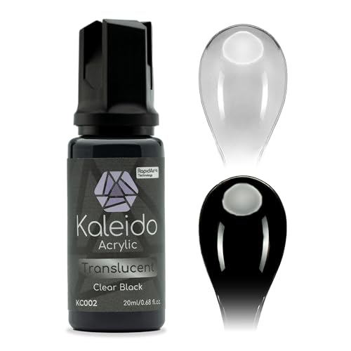 Kaleido Clear Colors 20ml KC002 Clear Black, Water-Based Acrylic, Airbrush Paint for Scale Models, Gundam, Mecha, Miniature, Figures, Car & Sci-Fi Kits, Pre-Thinned, Fast-Drying - color: KC002 Clear Black