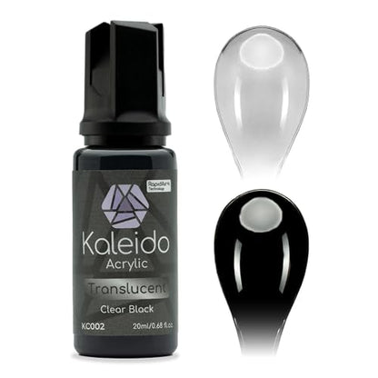 Kaleido Clear Colors 20ml KC002 Clear Black, Water-Based Acrylic, Airbrush Paint for Scale Models, Gundam, Mecha, Miniature, Figures, Car & Sci-Fi Kits, Pre-Thinned, Fast-Drying - color: KC002 Clear Black