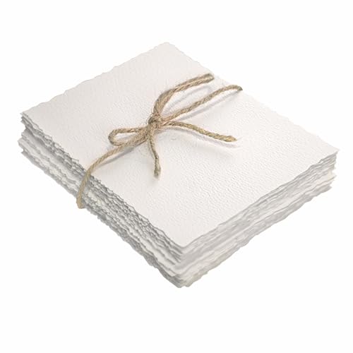 Vellumasx 50 Sheets Textured Paper 4 x 6 inch, Cold Press Watercolor Paper 140lb/300 GSM, Handmade Sheet for Watercolors,Cards,Crafts,Wedding Invitations - size: 4x6 Inch