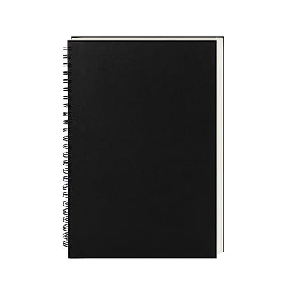 DSTELIN 9 inch x 6 inch, 100GSM, Blank Spiral Notebook, 1-Pack, Soft Cover, Sketch book, 160 Pages / 80 Sheets, (Black)