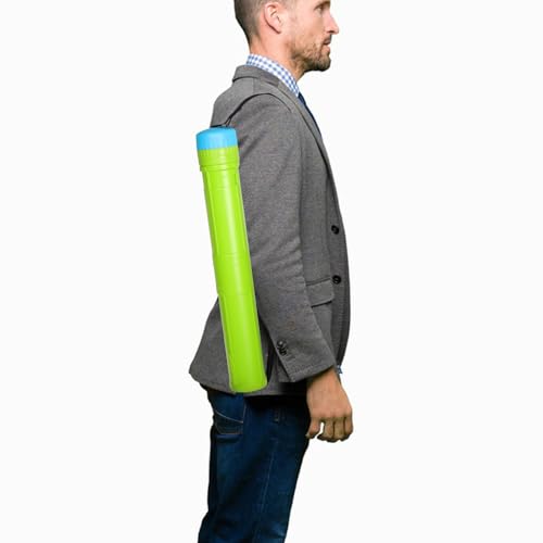 Adjustable Length Two-section Plastic Poster Tube with Rotating Display, Telescoping Drafting Tube for Art Enthusiasts and Professional Artists, Small Green Poster Carrying Case