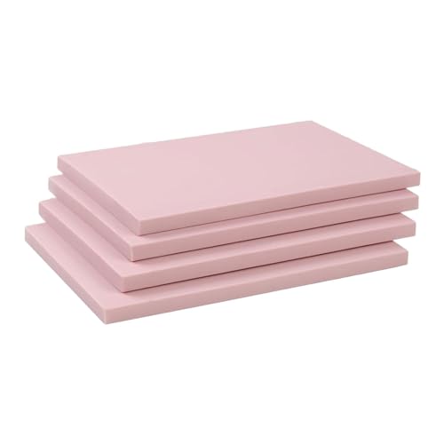 Colaxi Rubber Carving Blocks, 4 Pieces Pink Soft Blank Stamping Blocks for Stamp Making, Scrapbooking and DIY Art