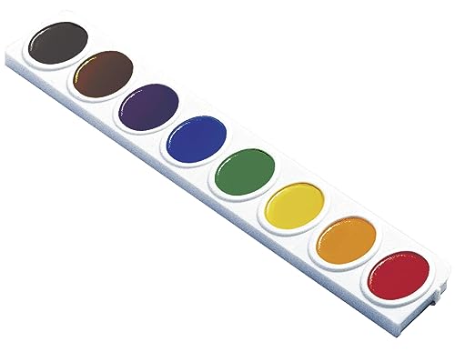 Prang Semi-Moist Watercolors Oval Pan Refills Set, 3 Trays/Box, 1 Box | 8 Assorted Colors, Wax-Free Pigments, Refillable Snap-In Trays, 3 Refill Trays Total - style: Refill Strips (Pack of 3)