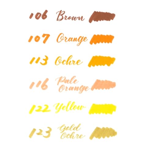 Pentel Arts Sign Pen Twin Brush, Pack of 6 Pens, Yellow Hues (SESW30CPC6-5)