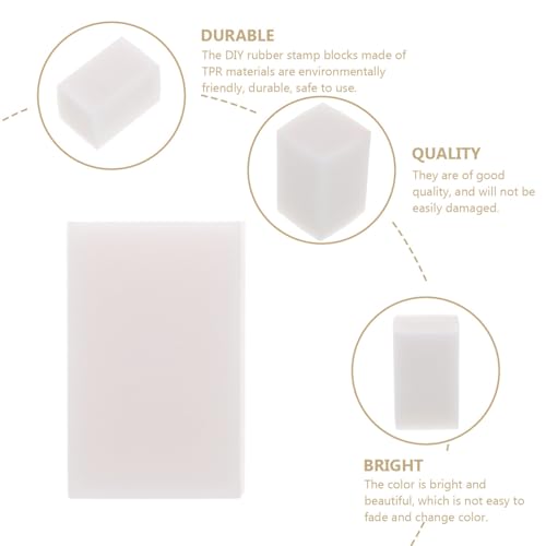 HAPINARY 4 Pcs Rubber Carving Blocks Set 4x2.5cm Soft Rubber Stamp Material for DIY Handmade Crafts and Stamp Making Art Supplies