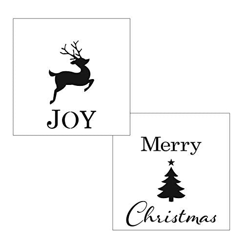 The Crafters Workshop Stencils, Reusable for Crafts, Art, Greeting Cards, Paint or Mixed Media, 2 Pk, 6" x 6", Merry Tree/Reindeer Joy - style: Merry Tree / Reindeer Joy