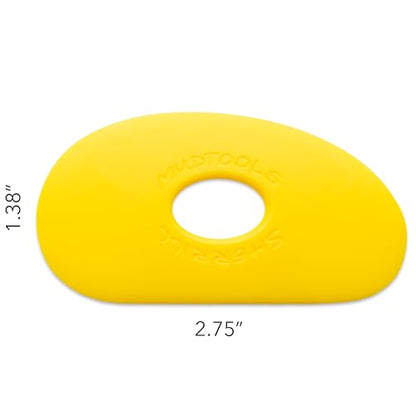 Mudtools Pottery Ribs – Shape 0 Polymer Rib (Yellow Soft), Small Kidney-Shaped Clay Shaping Tool for Clay & Ceramics (Y0) - color: Yellow - Soft (Y0)